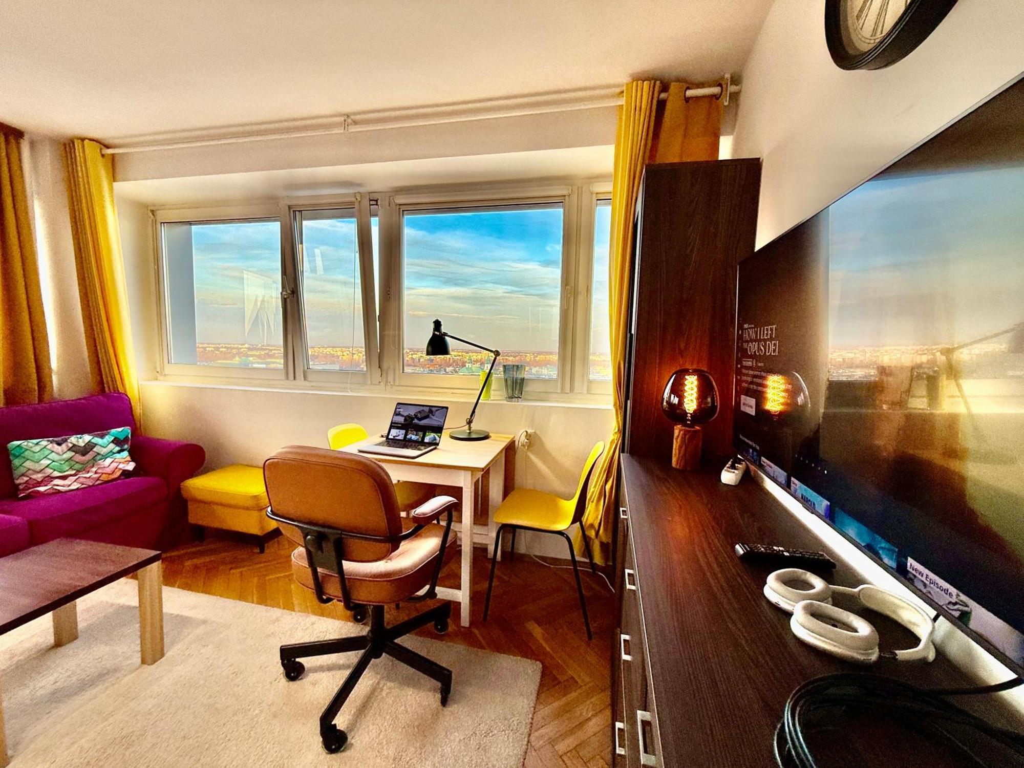 Super Apartment Yellow 2X Metro Fast Wifi 1 Gbs Netflix Panorama Miasta 华沙 外观 照片
