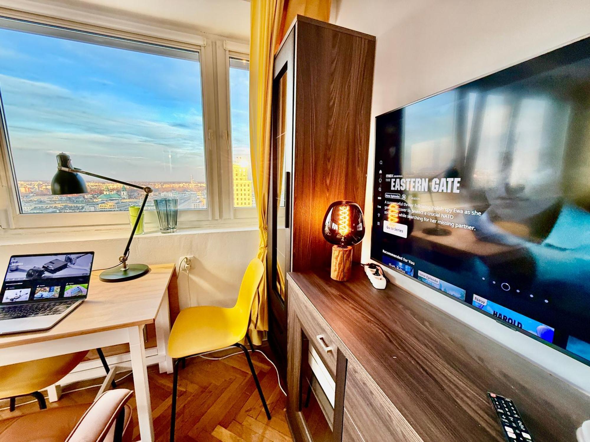 Super Apartment Yellow 2X Metro Fast Wifi 1 Gbs Netflix Panorama Miasta 华沙 外观 照片