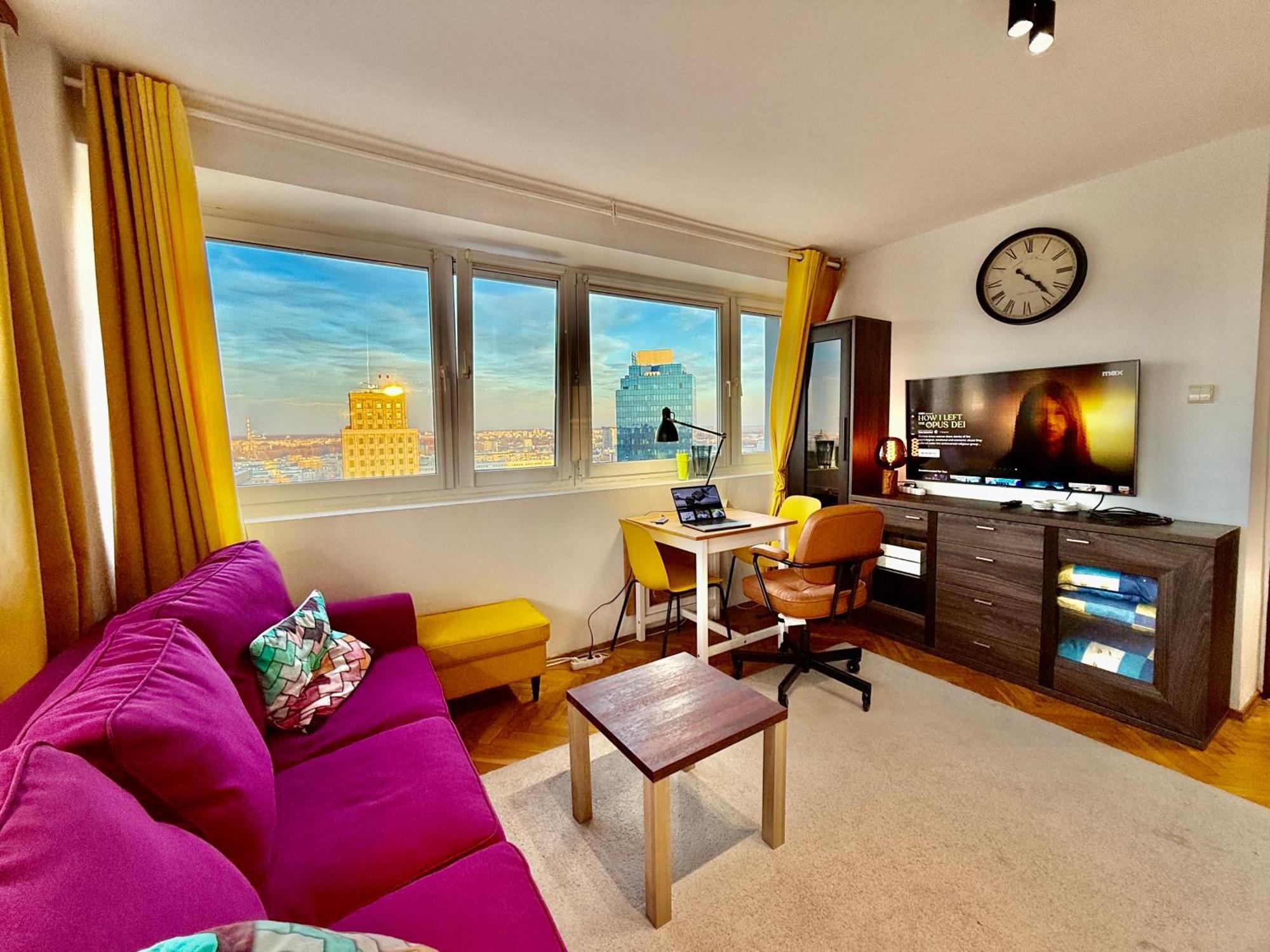 Super Apartment Yellow 2X Metro Fast Wifi 1 Gbs Netflix Panorama Miasta 华沙 外观 照片