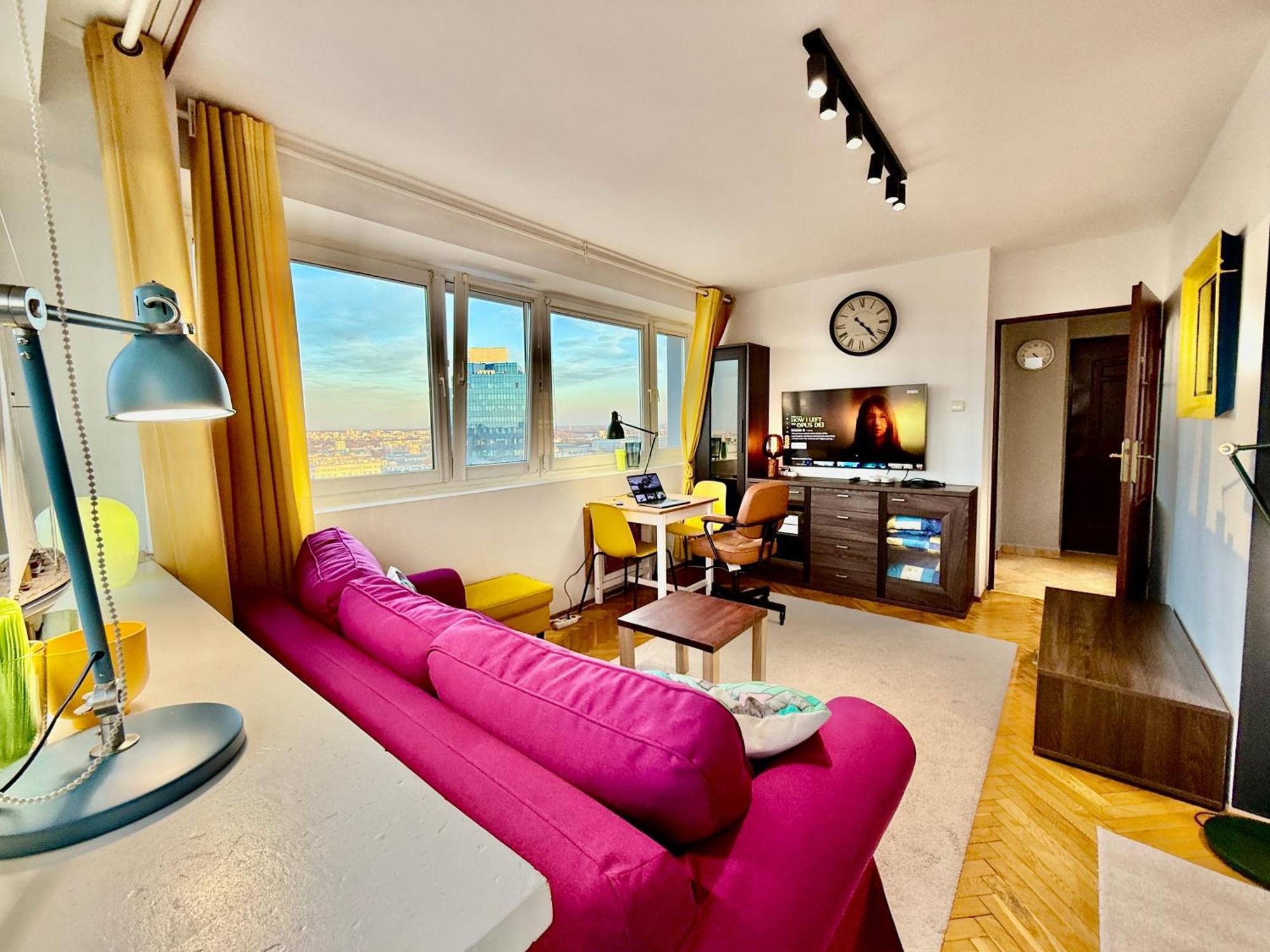 Super Apartment Yellow 2X Metro Fast Wifi 1 Gbs Netflix Panorama Miasta 华沙 外观 照片