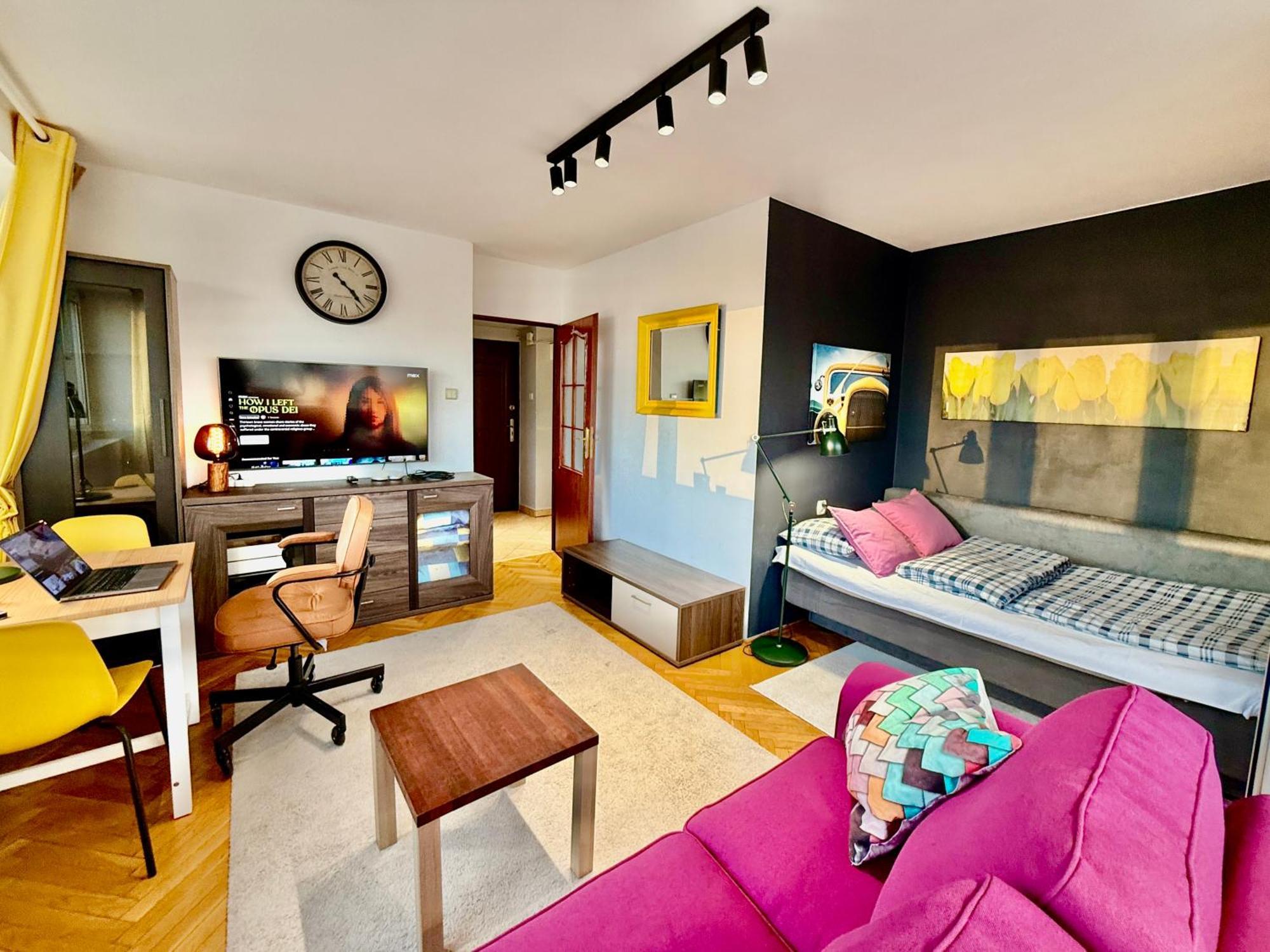 Super Apartment Yellow 2X Metro Fast Wifi 1 Gbs Netflix Panorama Miasta 华沙 外观 照片