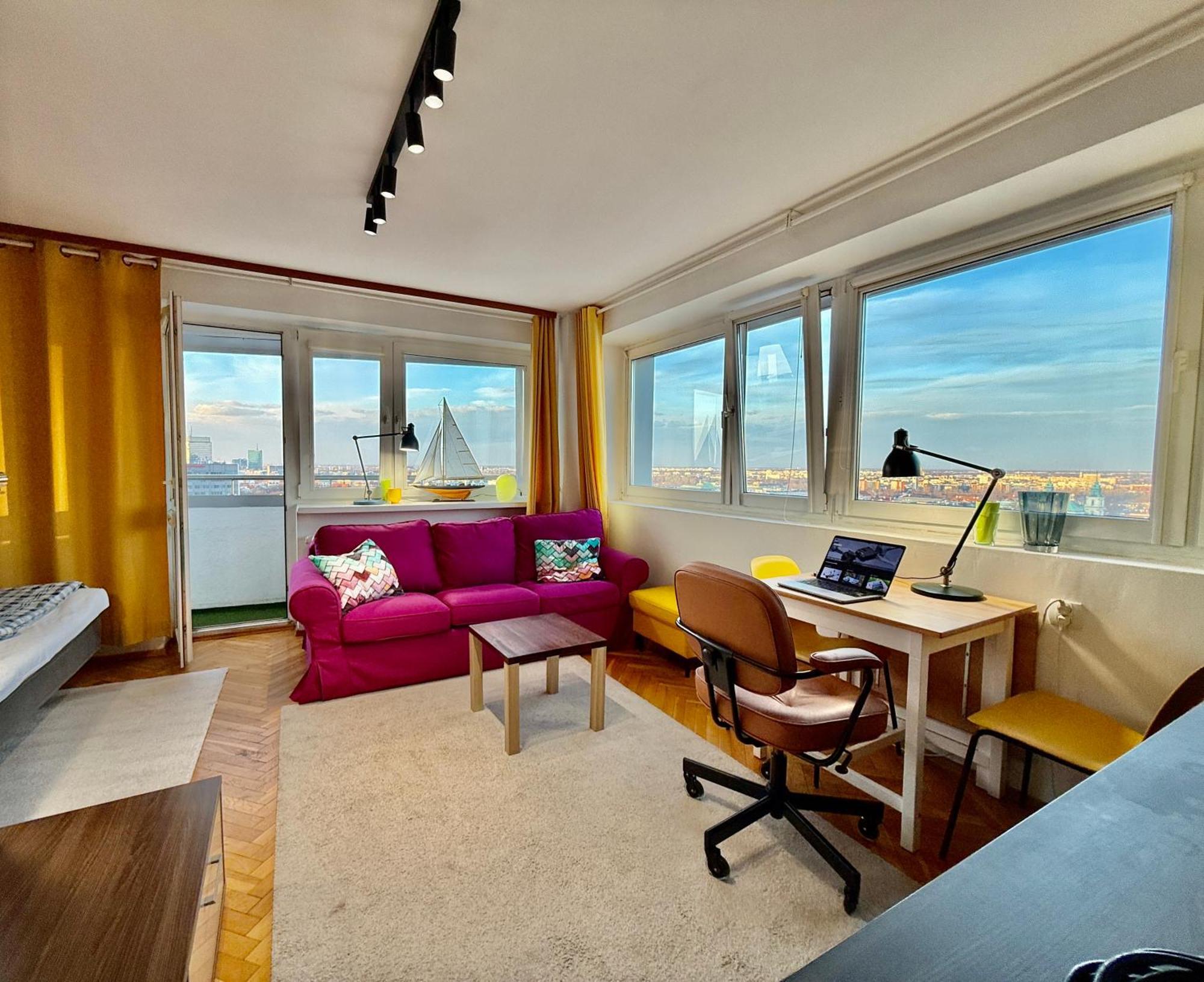 Super Apartment Yellow 2X Metro Fast Wifi 1 Gbs Netflix Panorama Miasta 华沙 外观 照片