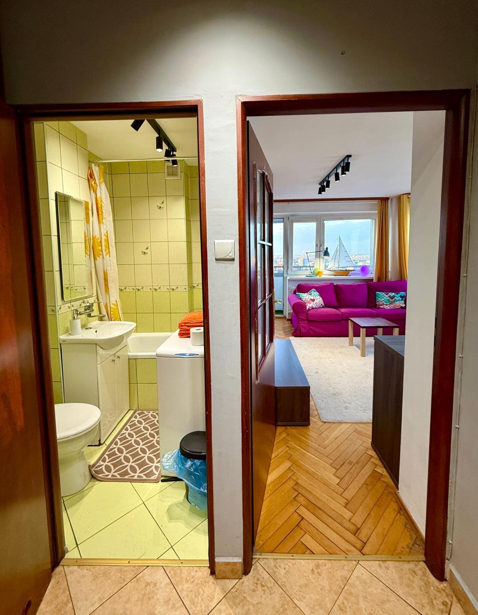 Super Apartment Yellow 2X Metro Fast Wifi 1 Gbs Netflix Panorama Miasta 华沙 外观 照片